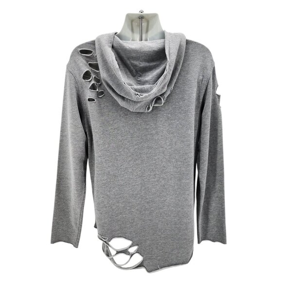 Jordan Craig Mens XL Hoodie JC LE Shredded Pullover Heather Gray Raw Hem - Picture 3 of 8